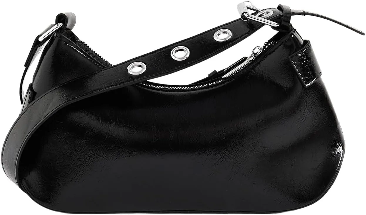 Verdusa Women's Shoulder Handbags Punk Leather Underarm Bag with Buckle