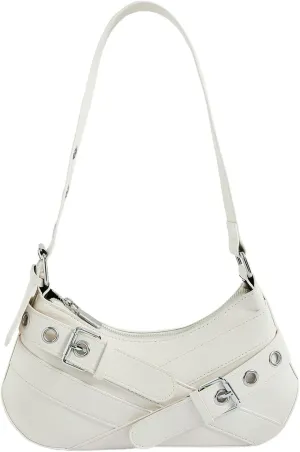 Verdusa Women's Shoulder Handbags Punk Leather Underarm Bag with Buckle
