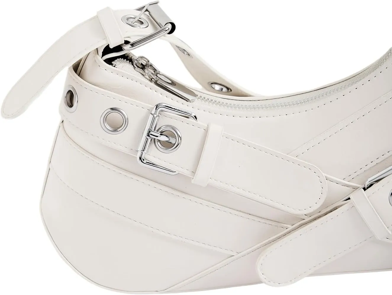 Verdusa Women's Shoulder Handbags Punk Leather Underarm Bag with Buckle