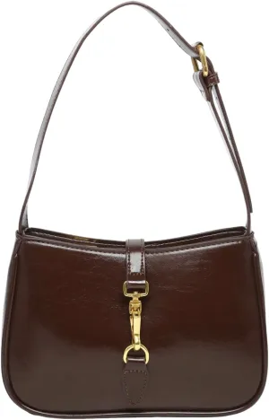 Verdusa Women's Vintage PU Leather Underarm Shoulder Bag Metal Buckle Square Handbags