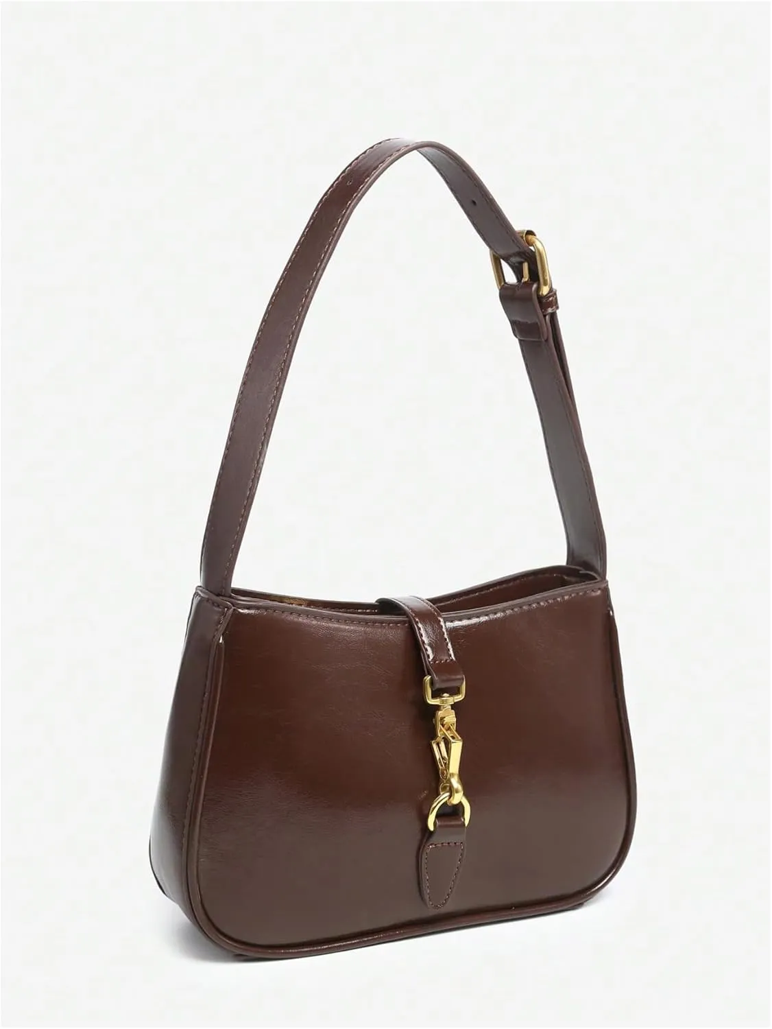 Verdusa Women's Vintage PU Leather Underarm Shoulder Bag Metal Buckle Square Handbags