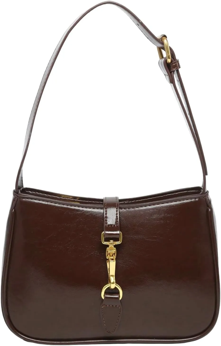 Verdusa Women's Vintage PU Leather Underarm Shoulder Bag Metal Buckle Square Handbags