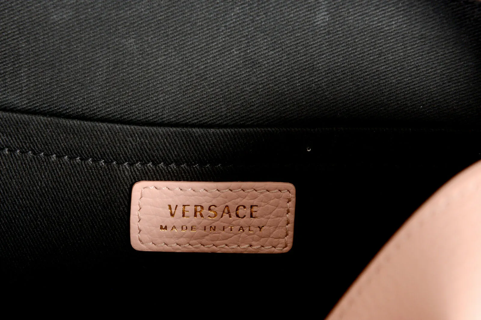 VERSACE MEDUSA TEXTURED LEATHER CROSSBODY BAG