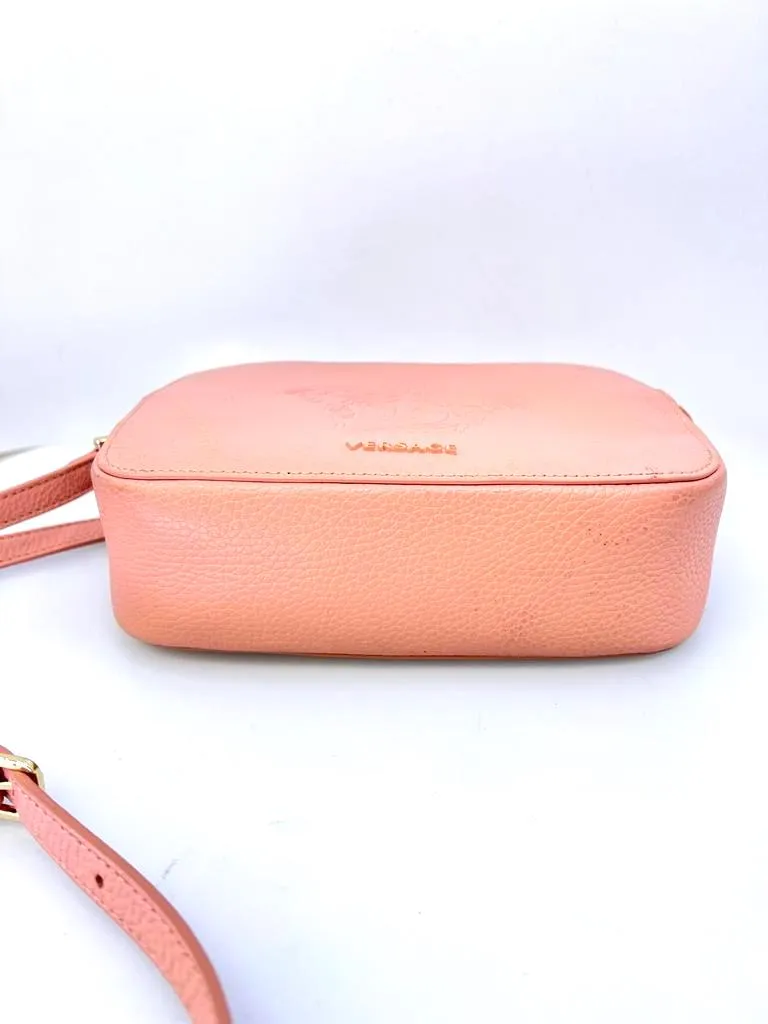 VERSACE MEDUSA TEXTURED LEATHER CROSSBODY BAG