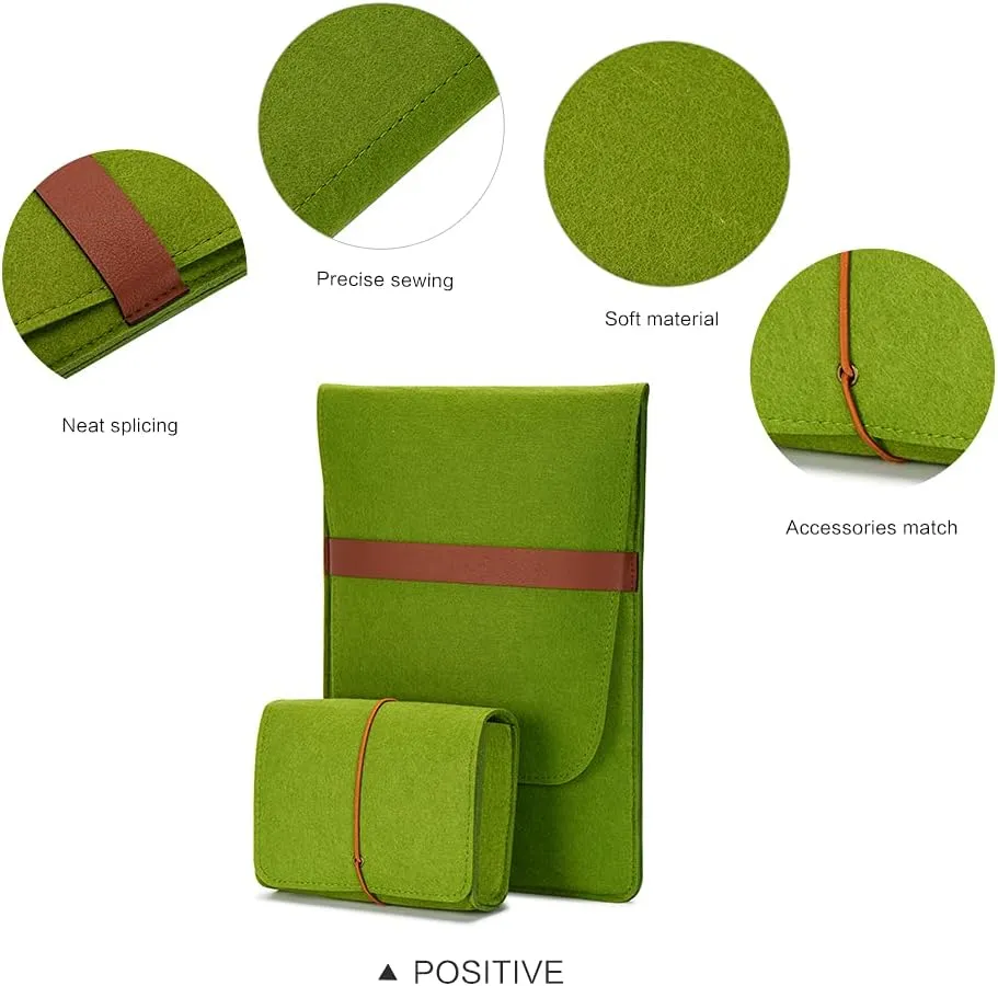 Vertical 15 Inch MacBook Pro Sleeve Protective Laptop Case for 16 Inch MacBook Pro 2019, 15 Inch MacBook Pro 2015-2019, Dell XPS 15 with Small Felt Accessory Bag(Army Green)