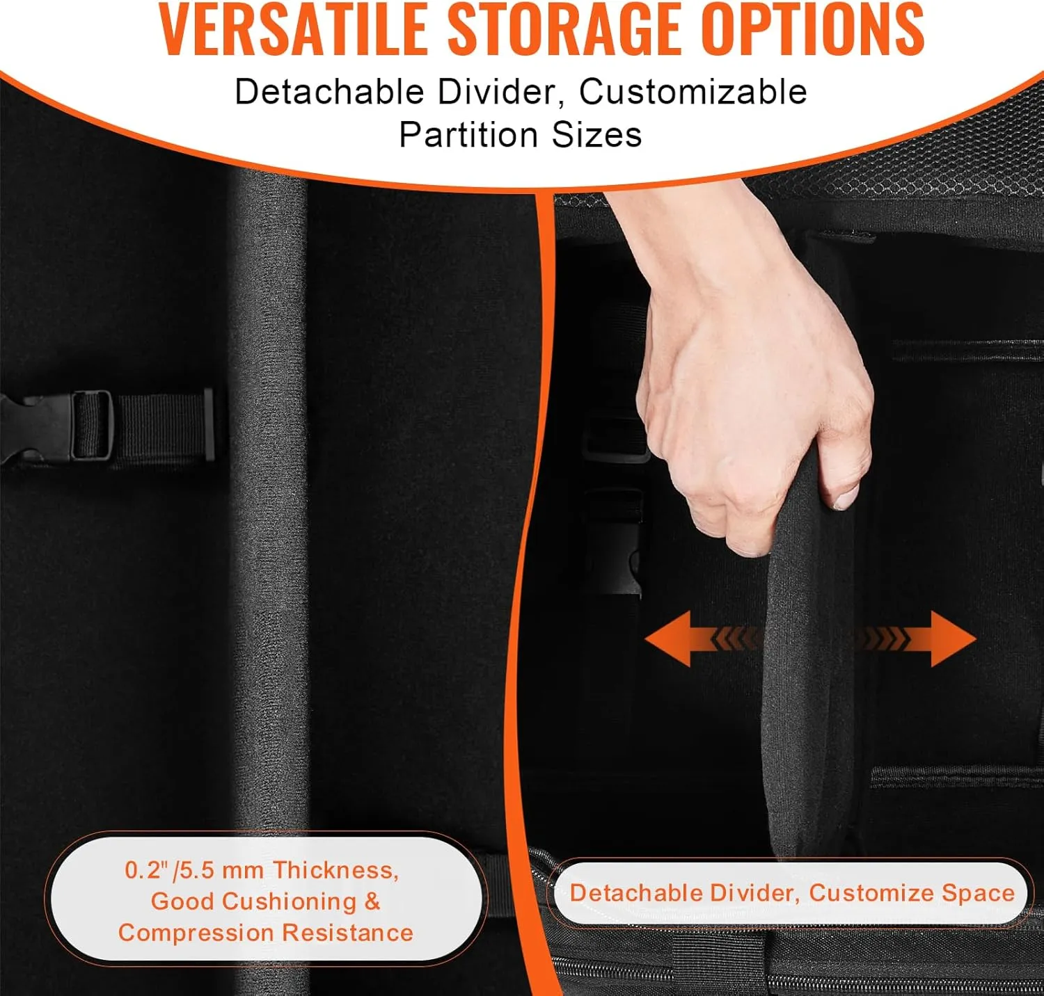 VEVOR Telescope Case, 22in Telescope Storage Bag with Fixed Buckles, Multi-Pocket & Detachable Divider for Telescope, Shock-Absorbent Telescope Carrying Case to Easily Secure Optical Tube & Tripod