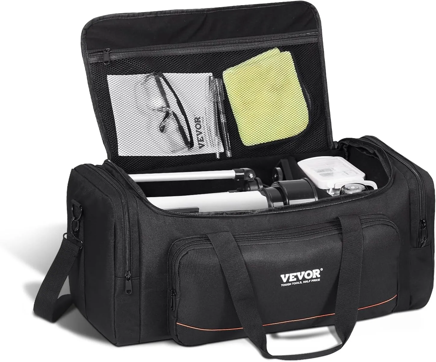 VEVOR Telescope Case, 22in Telescope Storage Bag with Fixed Buckles, Multi-Pocket & Detachable Divider for Telescope, Shock-Absorbent Telescope Carrying Case to Easily Secure Optical Tube & Tripod