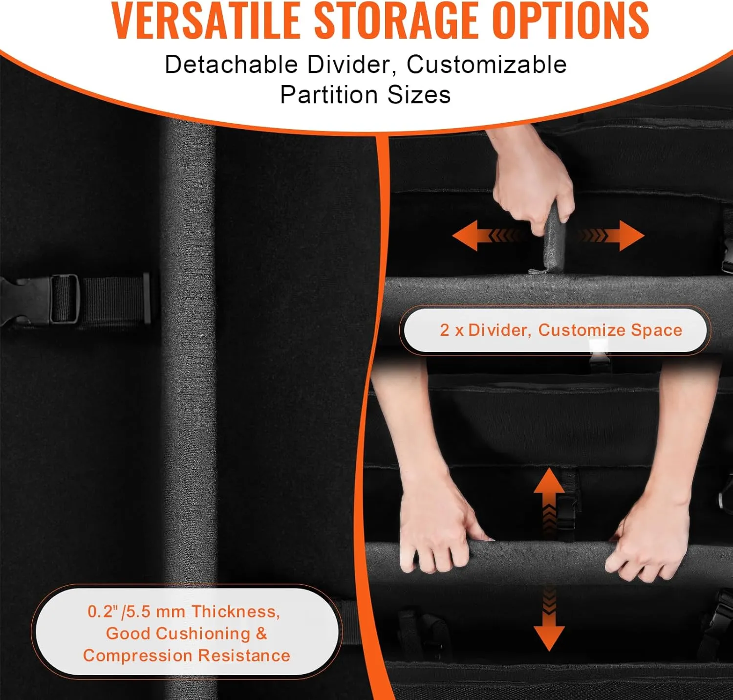 VEVOR Telescope Case, 30.3", Telescope Storage Bag with Fixed Buckles, Multi-Pocket & Detachable Divider, Shock-Absorbent Telescope Travel Carrying Bag for Optical Tube & Tripod, Counterweight Pocket