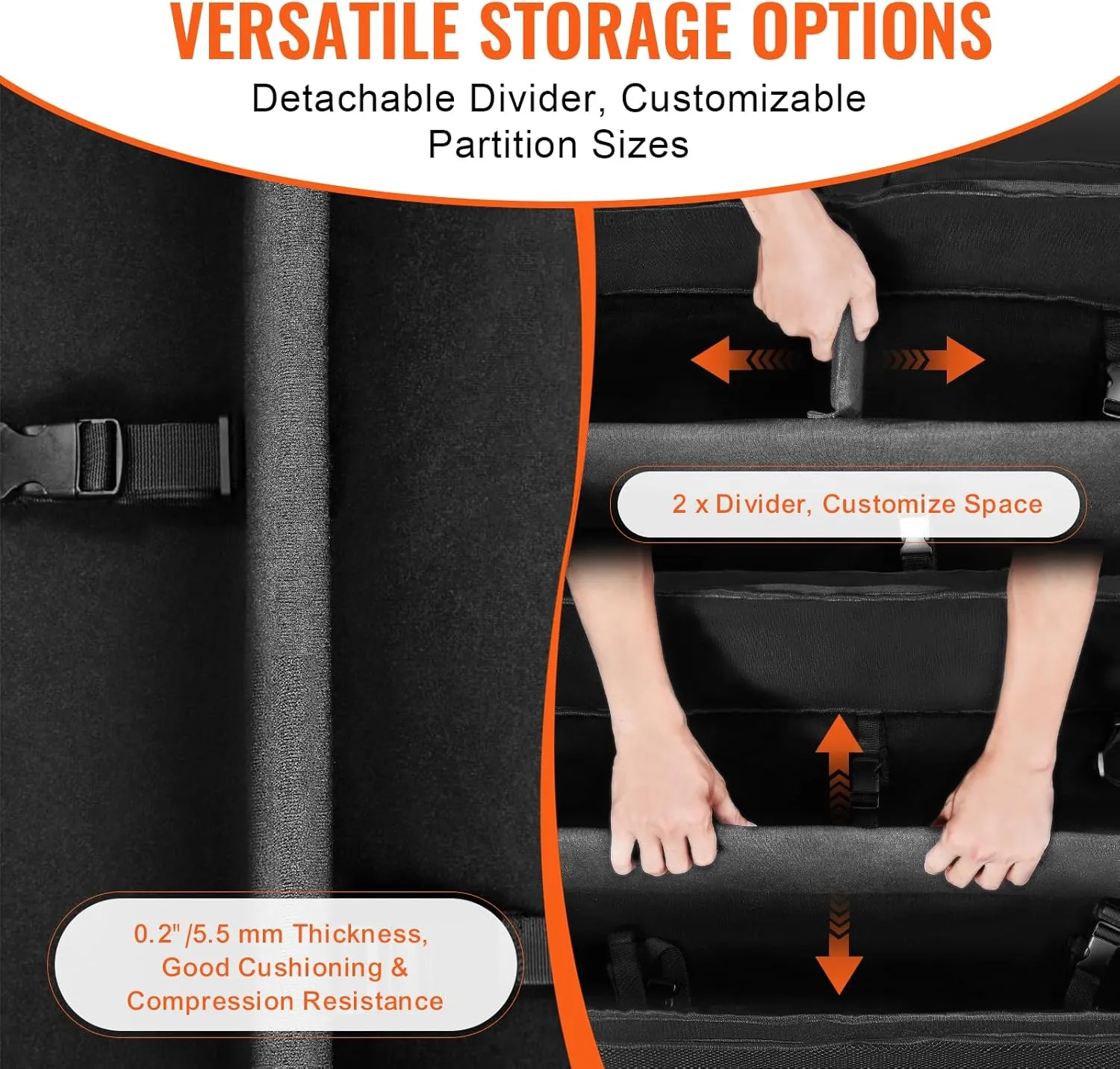 VEVOR Telescope Case, 40.7", Telescope Large Storage Bag with Fixed Buckles, Multi-Pocket & Detachable Divider, Shock-Absorbent Telescope Carrying Case for Optical Tube & Tripod, Counterweight Pocket