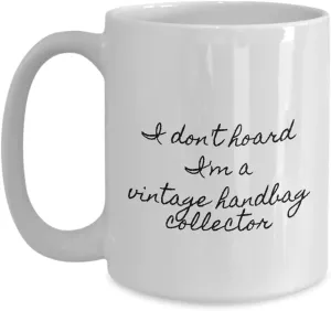 Vintage Handbag Collector Mug, Unique Coffee Cup for Mom, Secret Santa Present for Girlfriend