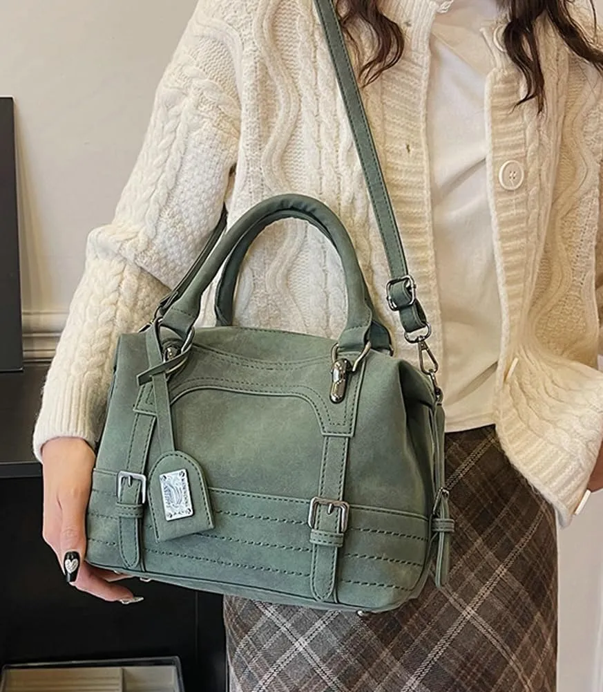 Vintage Handbags Tote Bags for Women Roomy Vegan Leather Shoulder Crossbody Purses Top-handle Ladies Travel Satchel