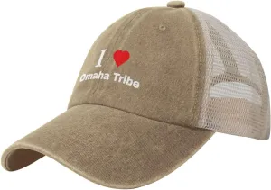 Vintage I Love Omaha Tribe Baseball Cap for Men Women Hats Cotton Breathable Mesh Cap