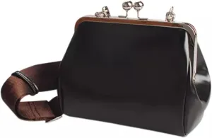 Vintage Kiss Lock Tote Women 2025 Clasp Clutch PU Leather Purse Crossbody Shoulder Bag Everyday Chic Messenger Handbag