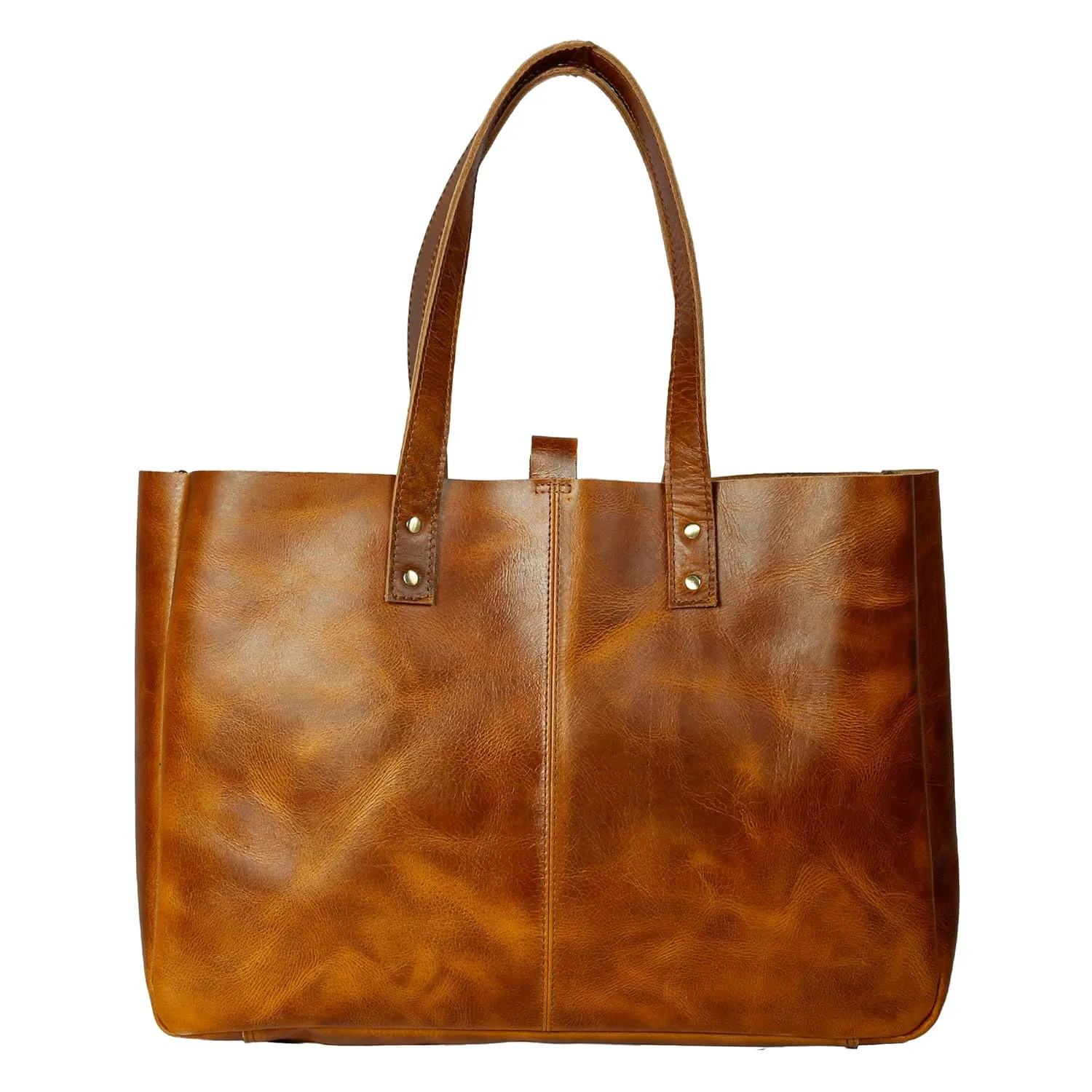 Vintage Leather tote bag women leather shopper bag- Personalized