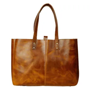 Vintage Leather tote bag women leather shopper bag- Personalized