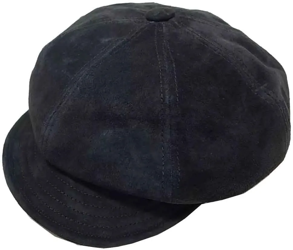 Vintage New York Suede Leather Spitfire Cap, Made in USA
