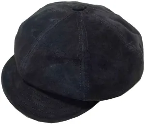 Vintage New York Suede Leather Spitfire Cap, Made in USA
