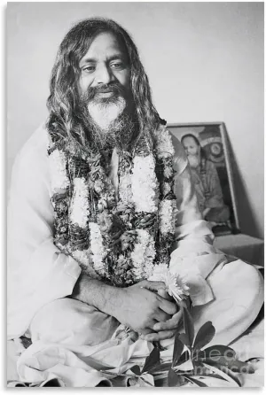 Vintage Poster of Maharishi Mahesh Yogi (5) Canvas for Bedroom Living Room Decor 24x36inch(60x90cm) Unframe-style