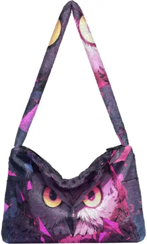 Vintage Scratch Sea Star Womens Handbags Shoulder Bag, Plush Handbag, Autumn Handbags