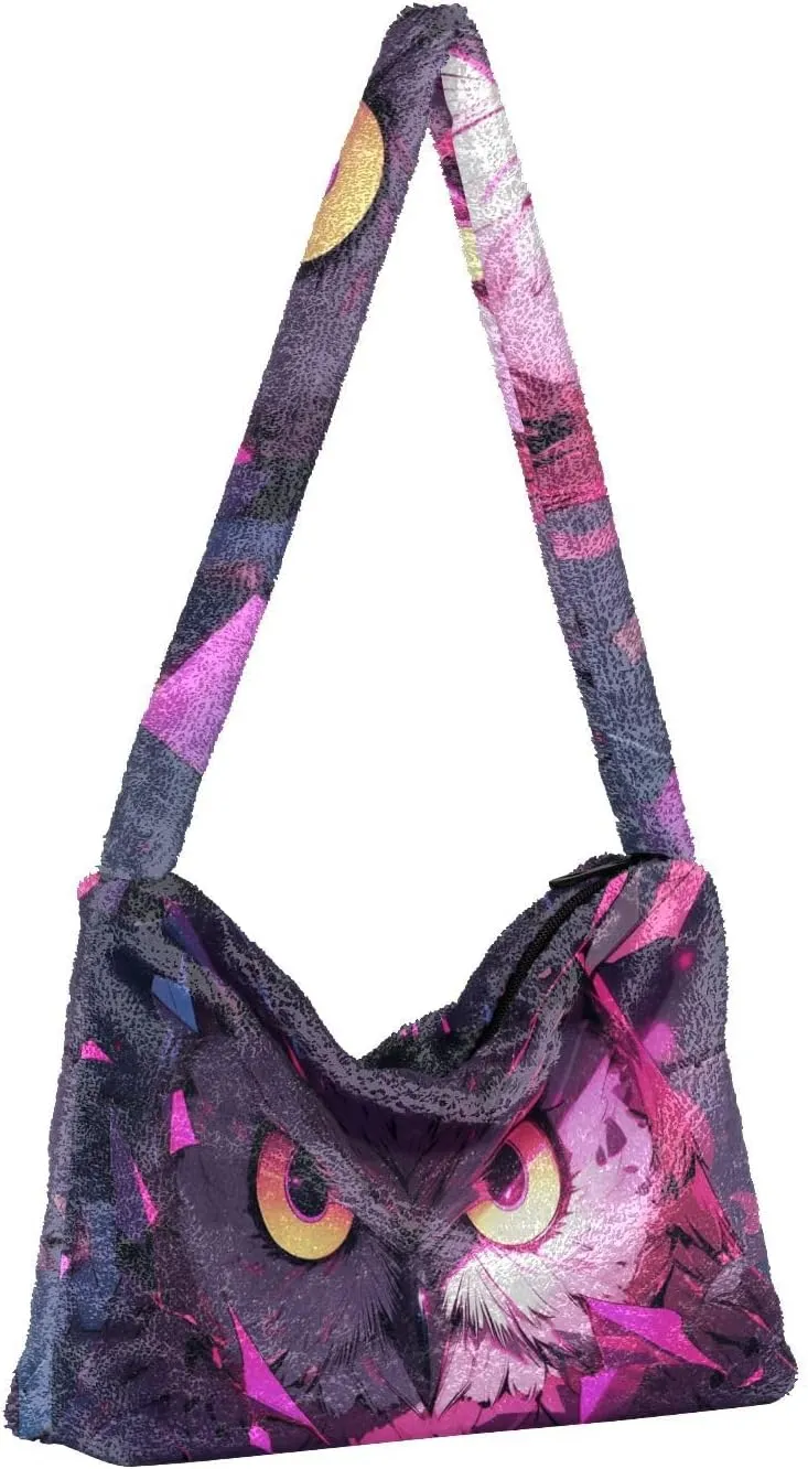Vintage Scratch Sea Star Womens Handbags Shoulder Bag, Plush Handbag, Autumn Handbags