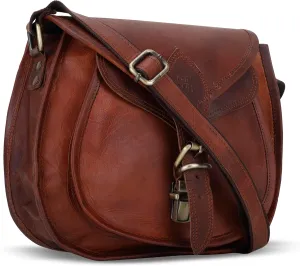 Vintage Soft Real Leather Waterproof Purse Handbags for Women, Vintage Ladies Small Shoulder Satchel Bag Retro Shoulder With Adjustable Bag Strap for Office, Travel College, Bag Storage Like LIpstick