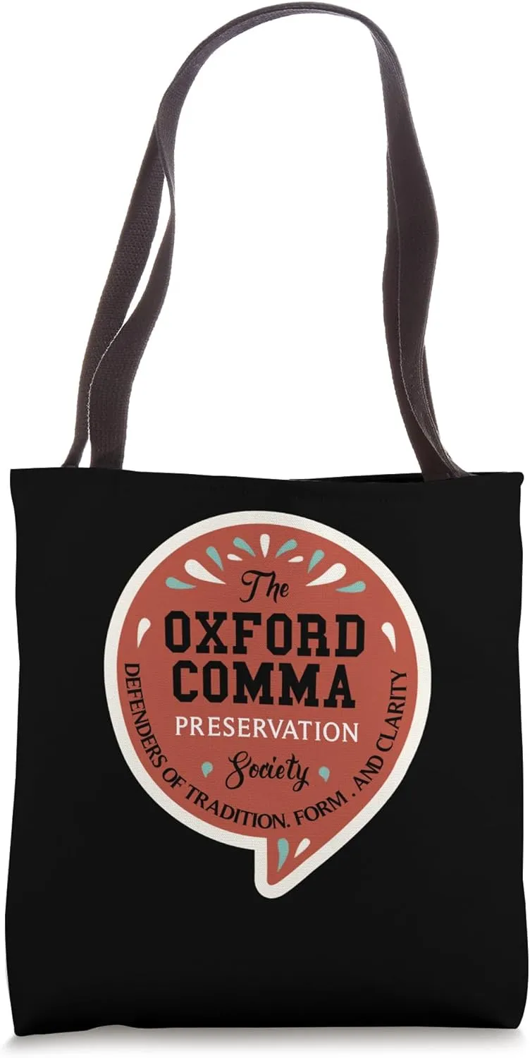 Vintage The Oxford Comma Preservation Society Team Oxford Tote Bag