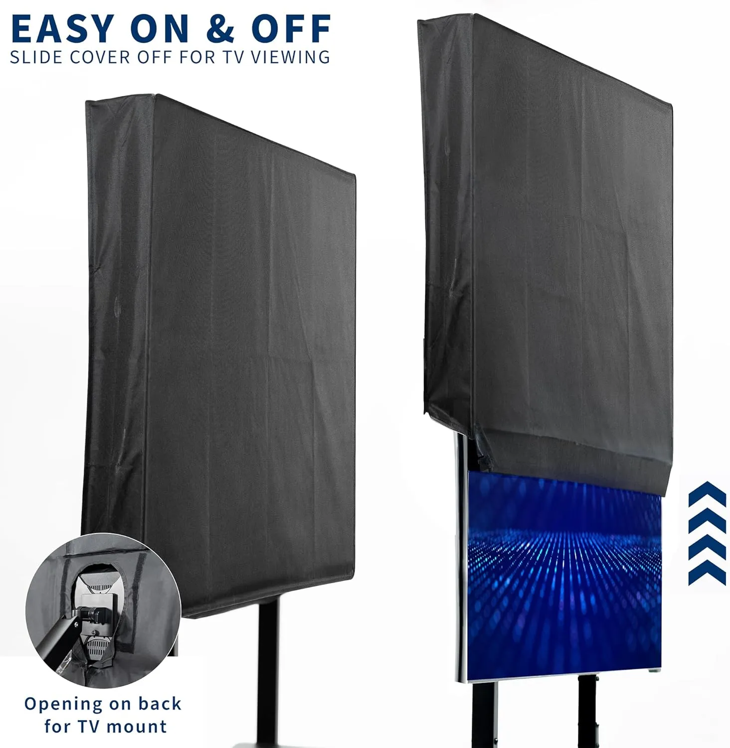 VIVO Flat Screen TV Cover Protector for 50 to 52 inch Screens, Universal, Outdoor, Weatherproof, Water Resistant, COVER-TV050B