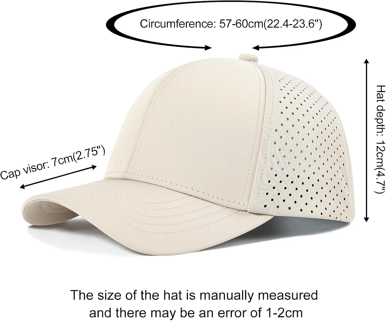 VOBOOM Men Quick Dry Baseball Cap Laser Cut Mesh Ball Curved Brim Snapback Hat