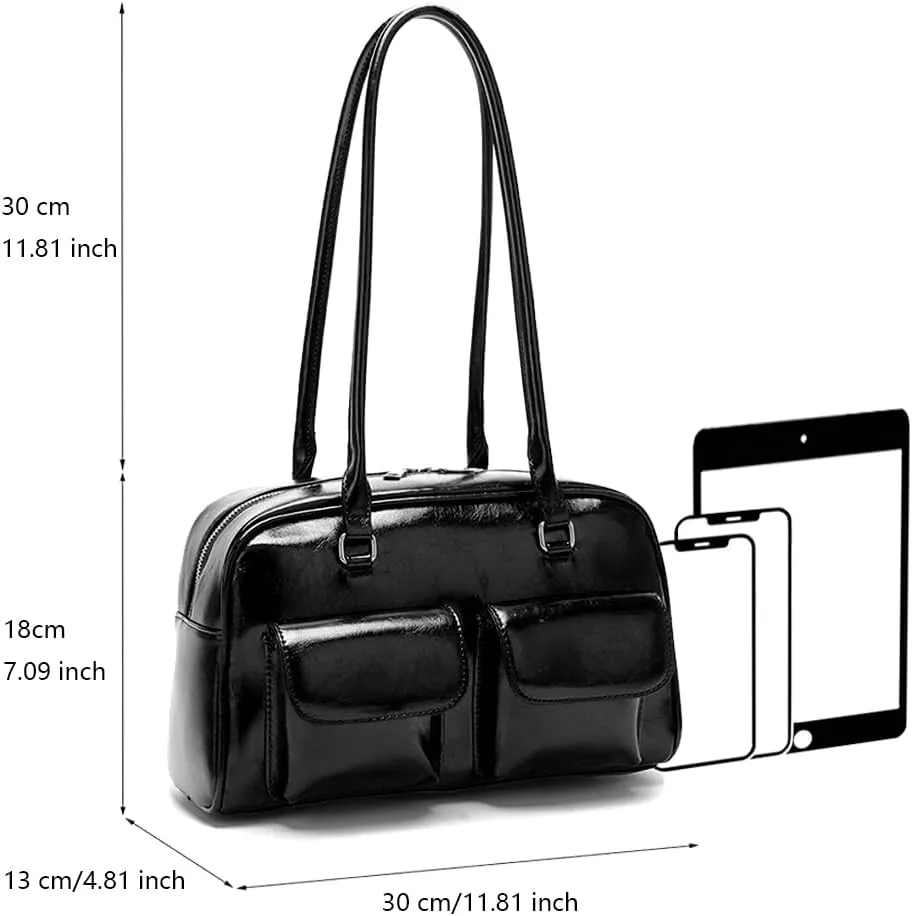 VODIU Shoulder Bag For Women,Retro Leather Tote Handbags Satchel Bag Trendy Clutch Purse
