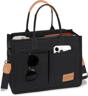 VOFANK Large Canvas Tote Bag for Women - Zipper Work Crossbody Purse Handbag Shoulder Satchel Travel Gym Everyday Bag