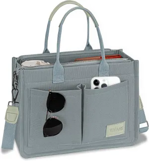 VOFANK Large Canvas Tote Bag for Women - Zipper Work Crossbody Purse Handbag Shoulder Satchel Travel Gym Everyday Bag