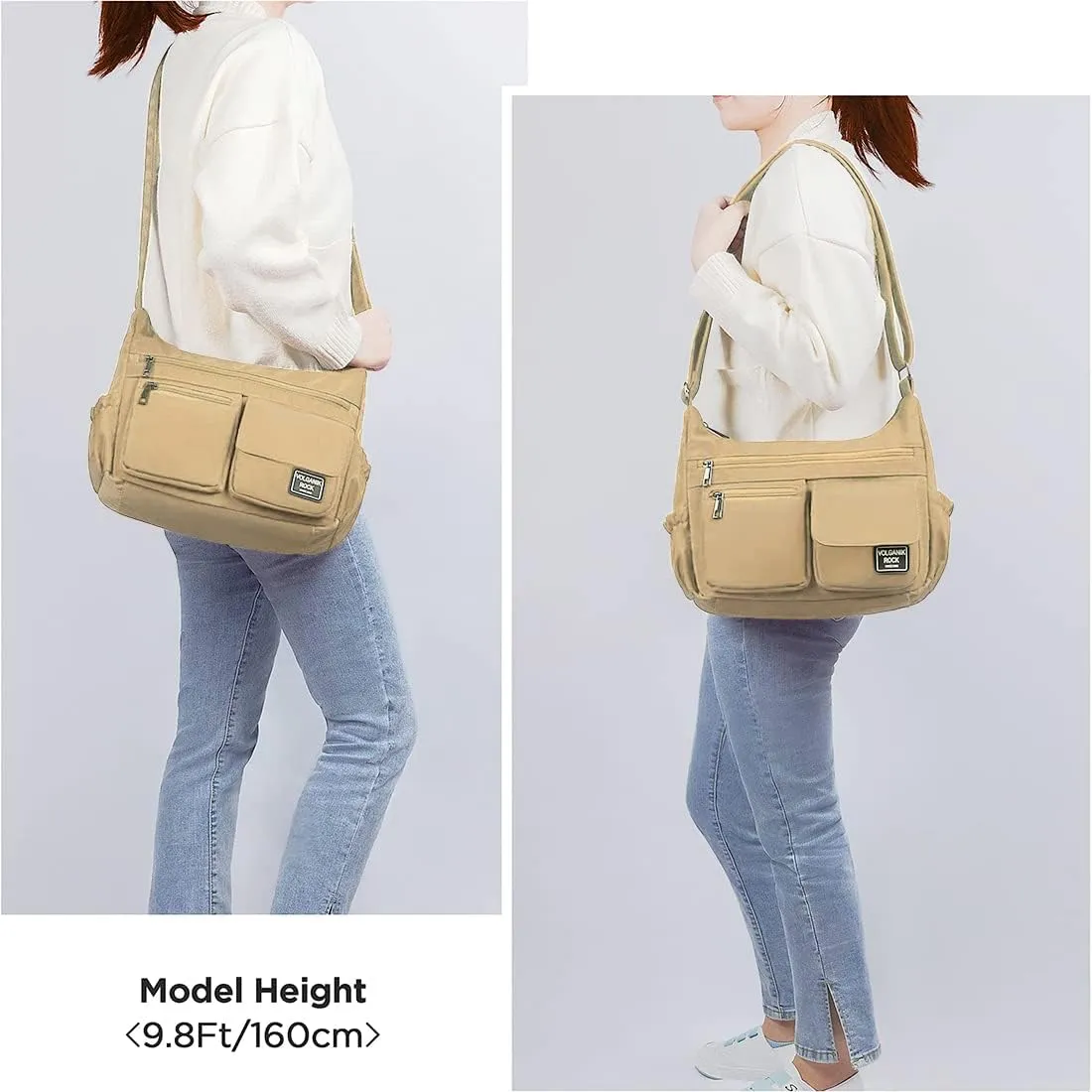VOLGANIK ROCK Crossbody Bags for Women RFID Lightweight Travel Shoulder Bag Waterproof Nylon purses and handbags Pocketbook