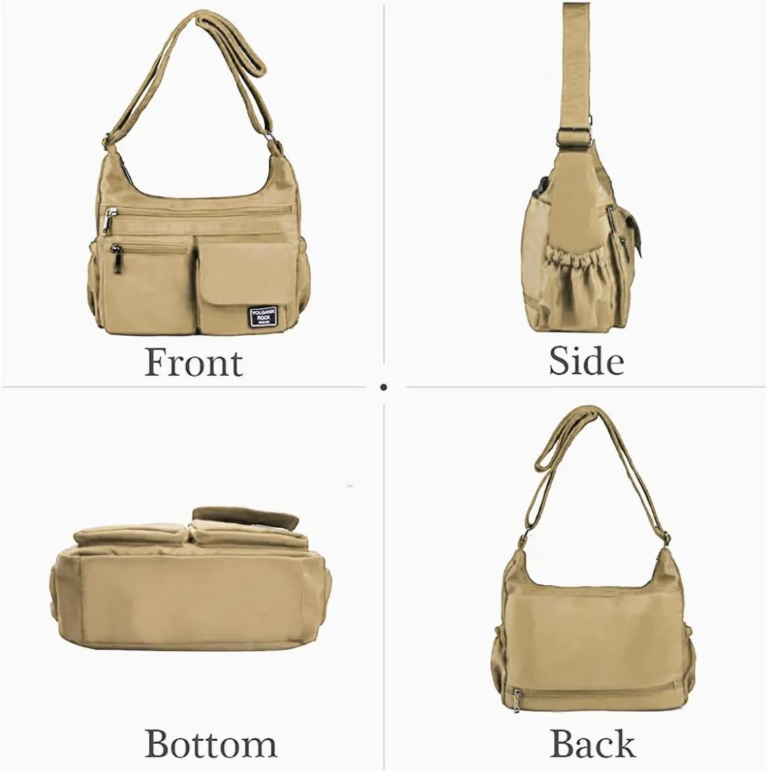 VOLGANIK ROCK Crossbody Bags for Women RFID Lightweight Travel Shoulder Bag Waterproof Nylon purses and handbags Pocketbook