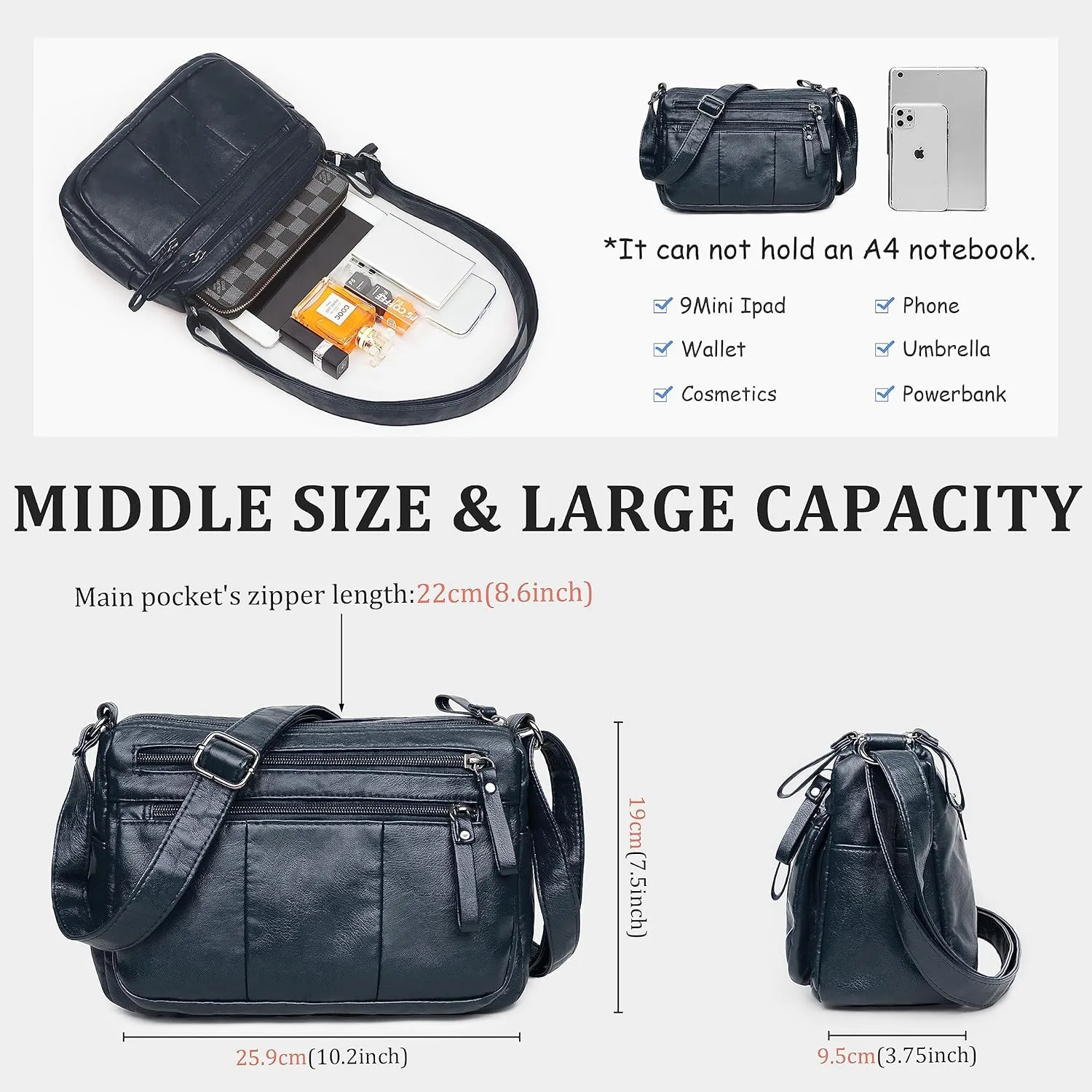 VOLGANIK ROCK Purses for Women Soft PU Leather Shoulder Bag Ladies Crossbody Purse and handbags Lightweight Pocketbook