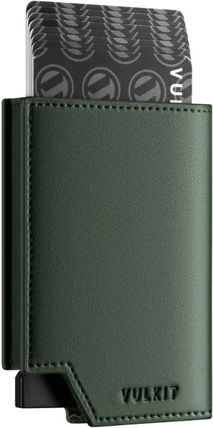 VULKIT Men's Wallet Minimalist Pop Up Card Holder RFID Blocking Magnetic Closure Leather Wallet with ID Window for Cash & Credit Cards Up To 11 Cards