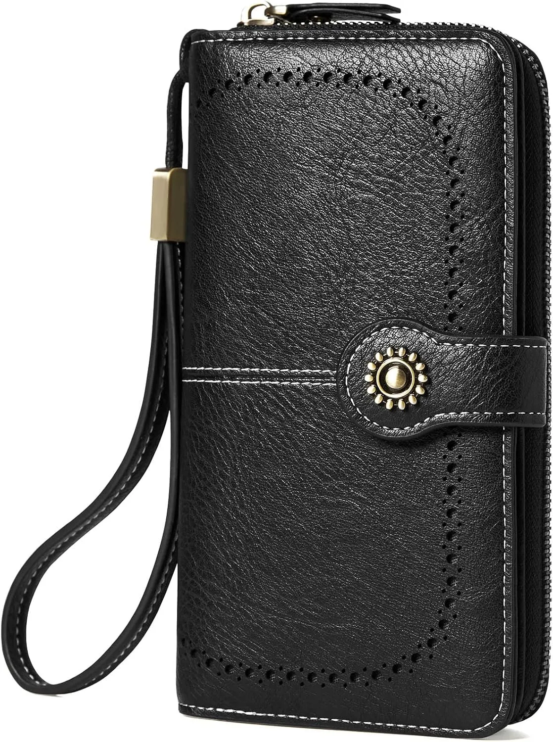 Wallet for Women RFID Blocking Leather Large Capacity Card Holder Ladies Phone Clutch Travel Long Purse Wristlet