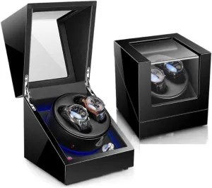 Watch Box Watch Winder Automatic Watch Winder Box for Watches 5 Rotation Mode Settings with Blue Led Light Watch Case