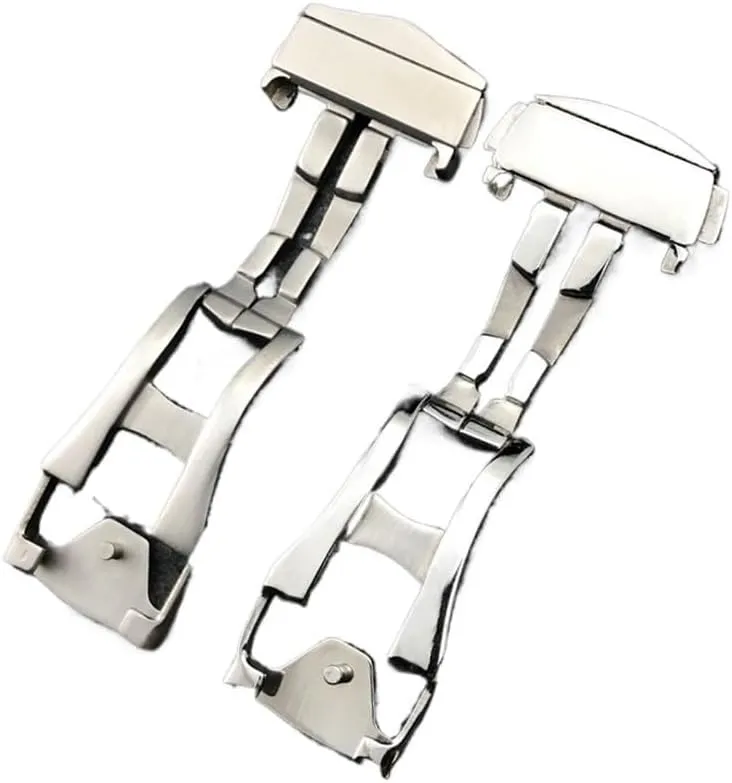 Watch Buckle Folding Clasp 16mm 18mm 20mm Fit for Omega Leather Strap Rubber Band 316L Steel Black Silver Accessories