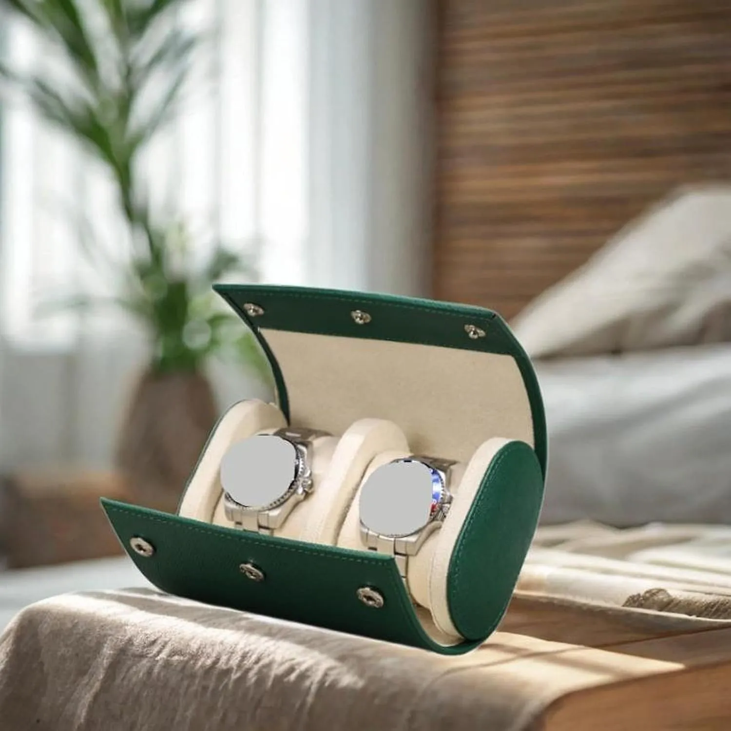 Watch Travel Case Watch Box 2 Slots Jewelry Box Wristwatch Pouch Watch Holder Watch Storage Box for Smart Watch Shop Display