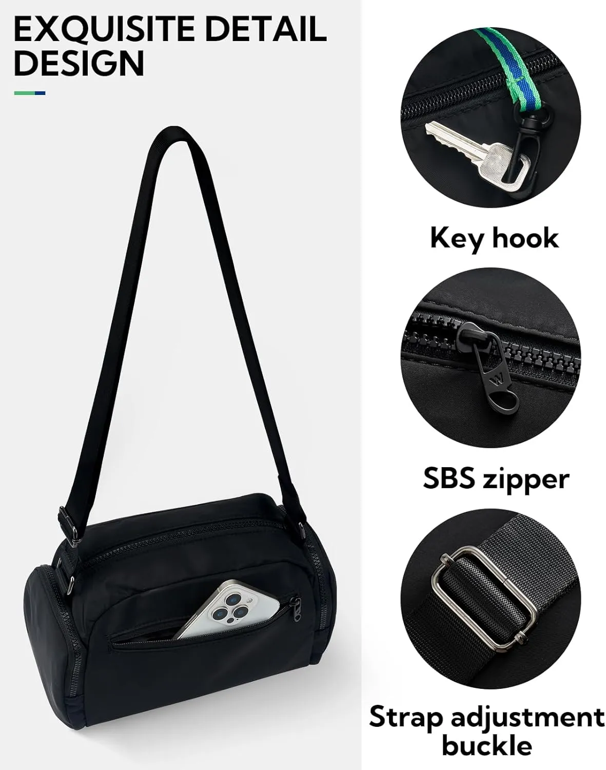 WATERFLY Multiple Pockets Crossbody Bags: 6L Large Nylon Purses 2025 - Travel Shoulder Cross Body Purse for Women Men
