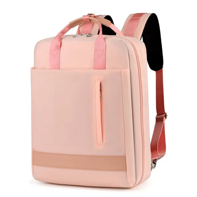 Waterproof 15.6 Inch Laptop Backpack Female Fashion Girl Backpack Women Bag Pink Multifunctional USB Bagpack Large Capacity 2019