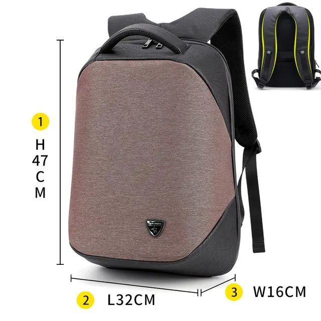 Waterproof Laptop Backpack with USB Charging - Gray / Black