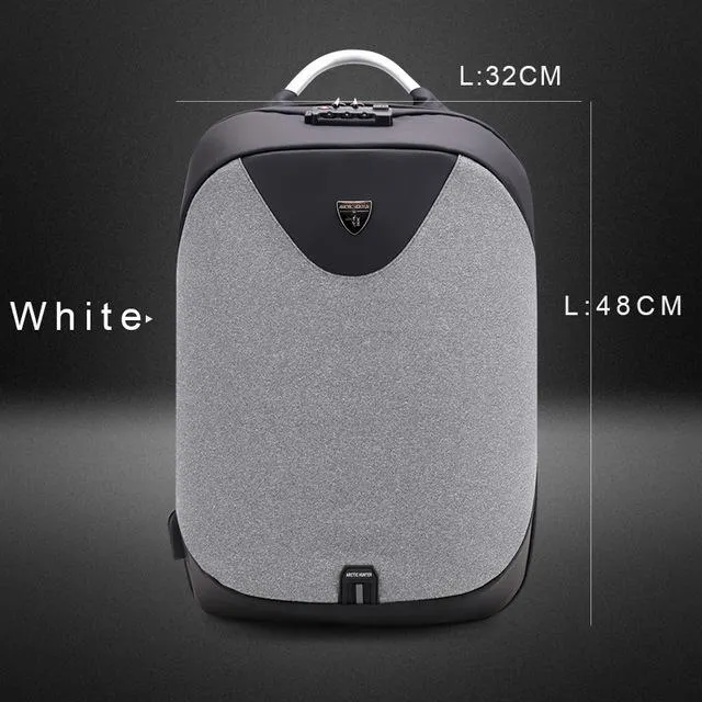 Waterproof Laptop Backpack with USB Charging - Gray / Black