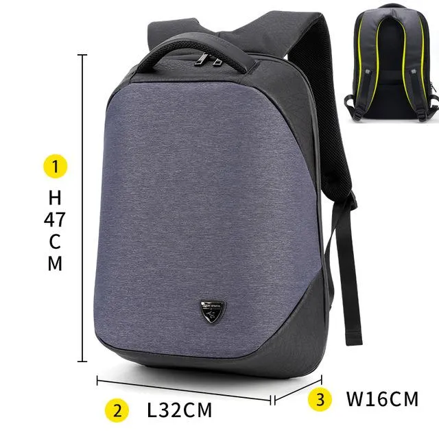 Waterproof Laptop Backpack with USB Charging - Gray / Black