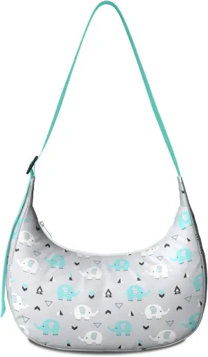 Waterproof Nylon Crescent Sling Crossbody Bag Casual Boho Elephant Shoulder Bag with Adjustable Strap for Work Travel