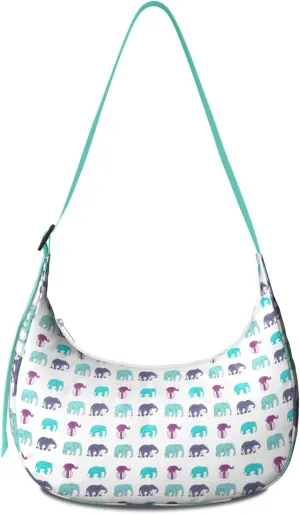 Waterproof Nylon Crescent Sling Crossbody Bag Casual Boho Elephant Shoulder Bag with Adjustable Strap for Work Travel