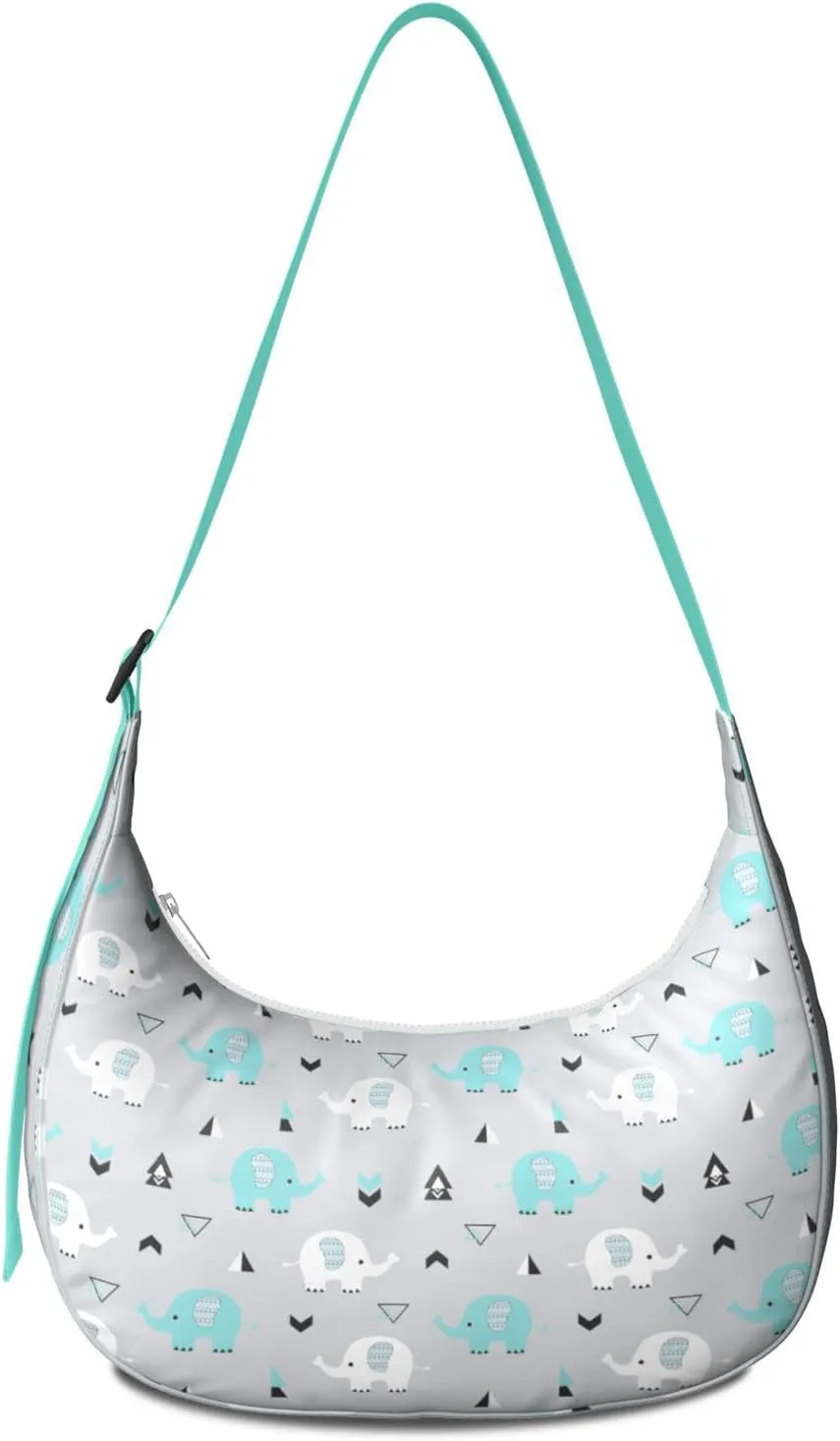 Waterproof Nylon Crescent Sling Crossbody Bag Casual Boho Elephant Shoulder Bag with Adjustable Strap for Work Travel