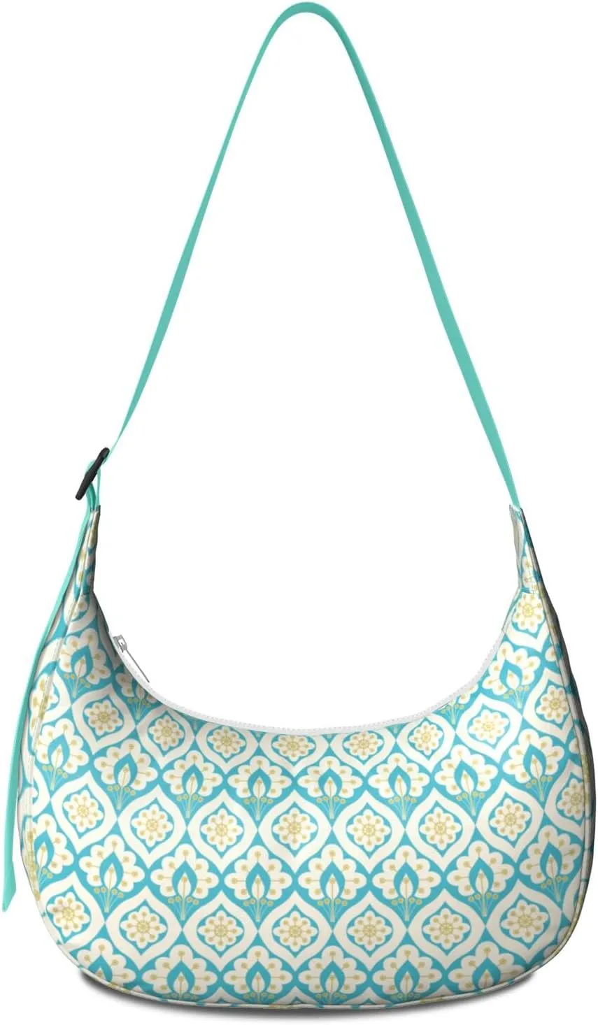 Waterproof Nylon Geometric Crescent Shoulder Bag Crossbody Bag for Women Travel Sling Bag Adjustable Strap for Daily Travel