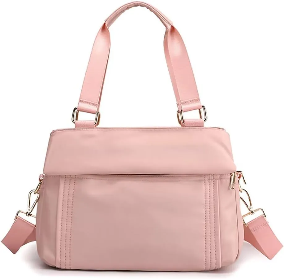 Waterproof Nylon Handbag for Women Multi-pocket Tote Purse Casual Shoulder Bag Roomy Crossbody Bag Top Handle Satchel