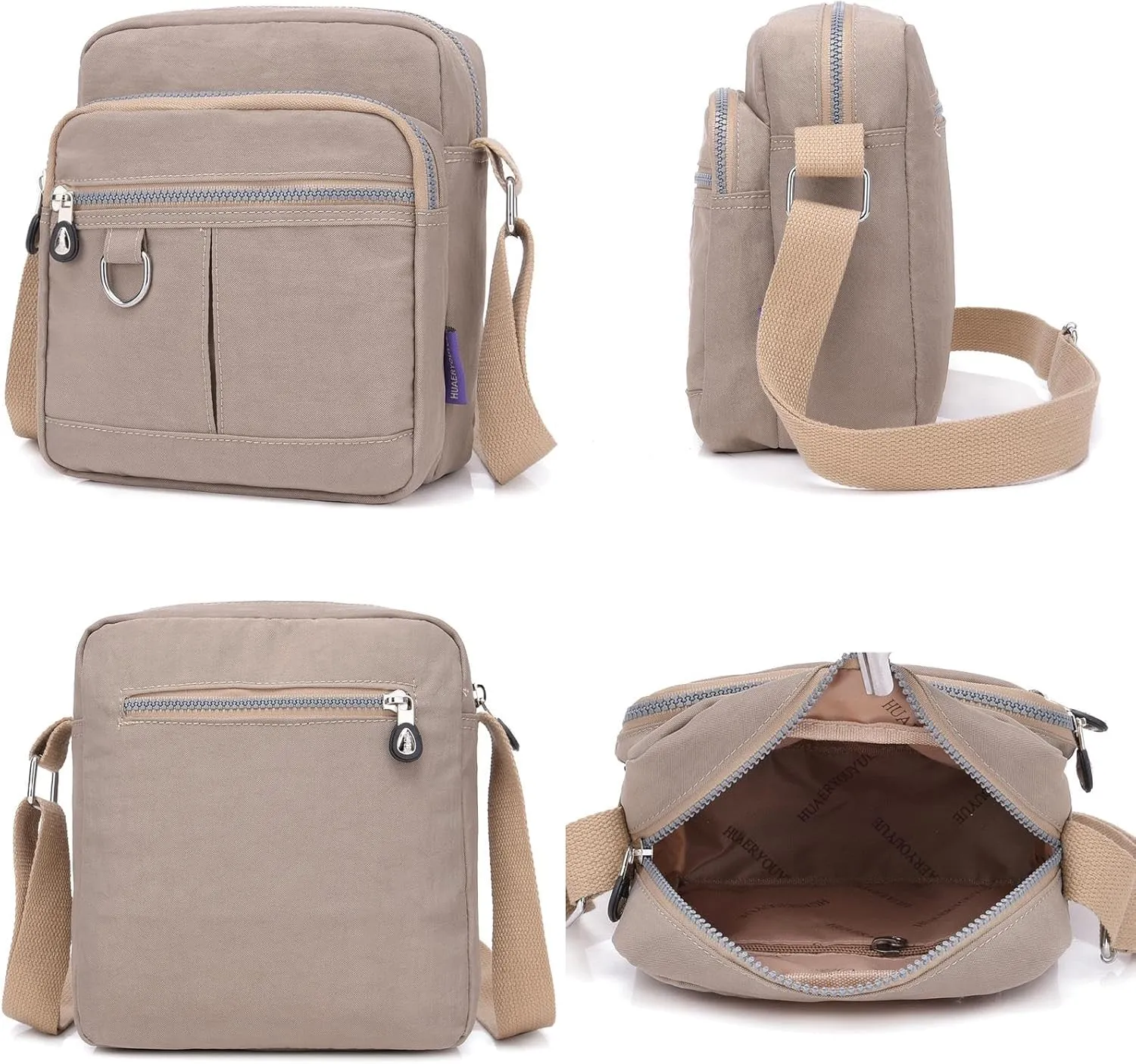 Waterproof Nylon Small Womens Crossbody Bag Purse with Adjustable Shoulder Strap Mulit-Pockets